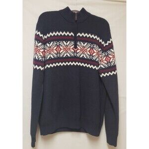 Izod Men’s Half-Zip Cable Knit Sweater Western Style Navy Blue XXL NWOT